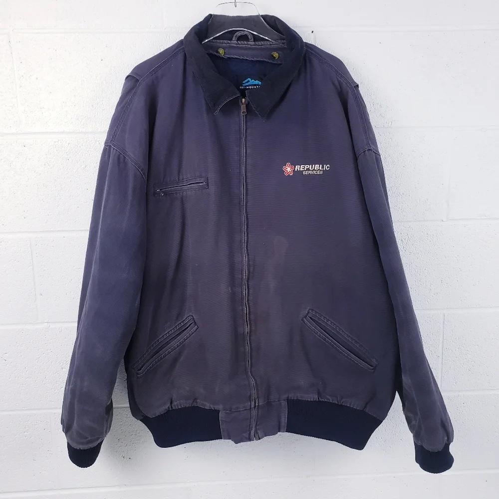 Tri-Mountain 4700 Sequoia Blue Canvas Flannel Lined Work Chore‎ Coat Size 3XLT